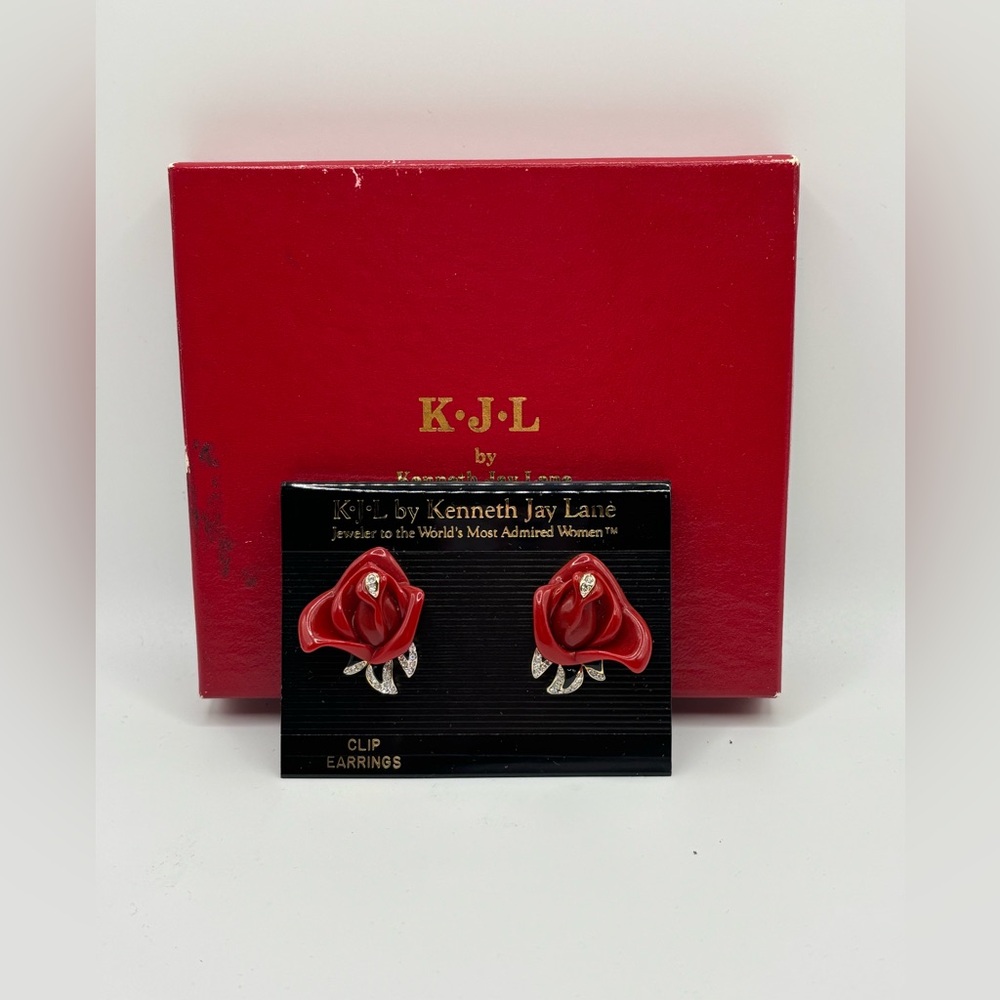Kenneth Jay Lane Bold Red Clip Earrings